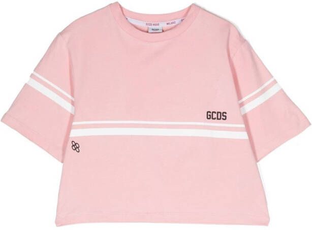 Gcds Kids T-shirt met streepdetail Roze