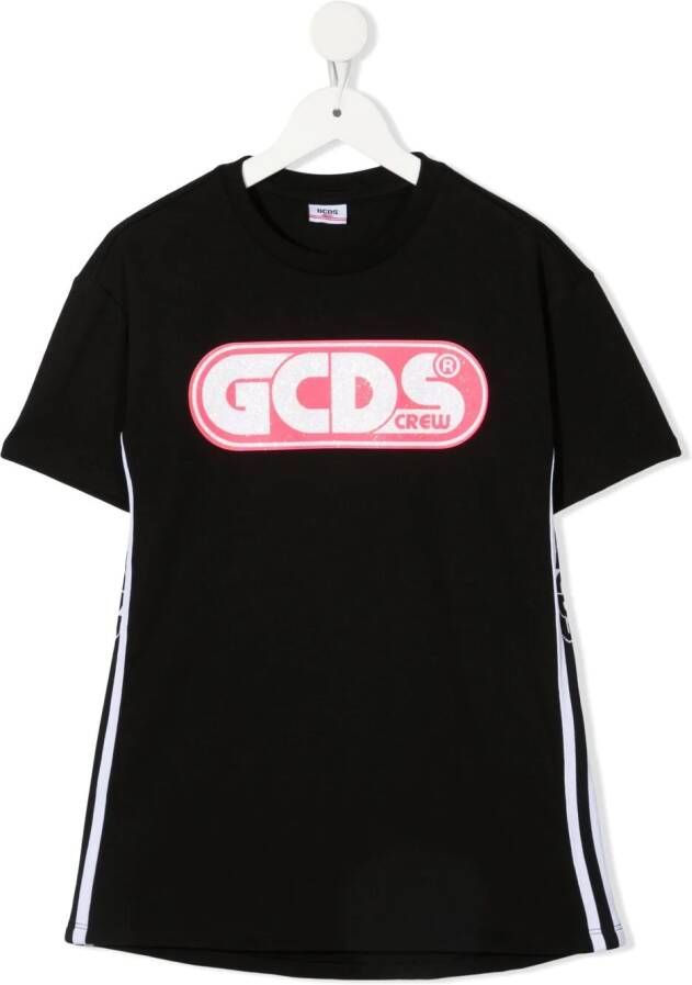 Gcds Kids T-shirtjurk met logoprint Zwart