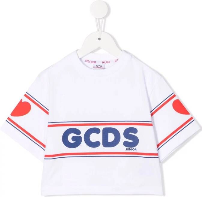 Gcds Kids Top met logoprint Wit