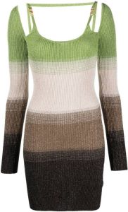 Gcds knitted striped mini dress Beige