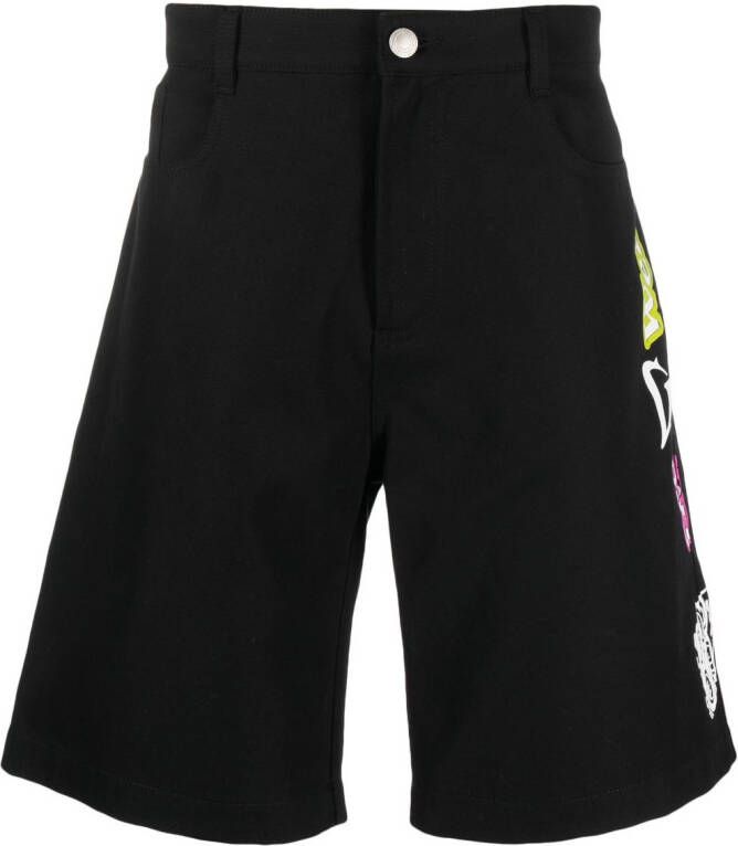 Gcds Shorts met geborduurd logo Zwart