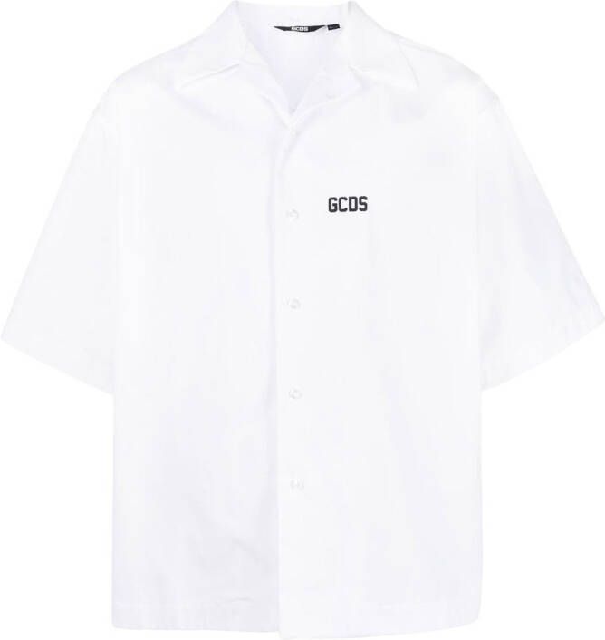 Gcds Bowlingshirt met logoprint Wit