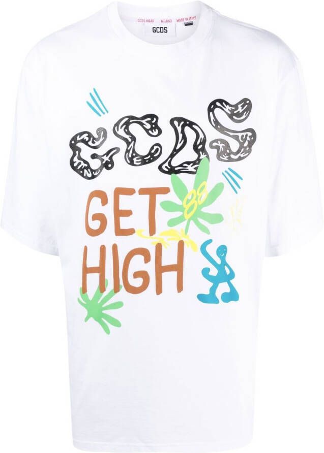 GCDS T-shirt met logoprint Wit