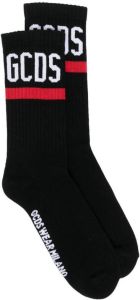 Gcds Logo ribbed ankle socks Zwart