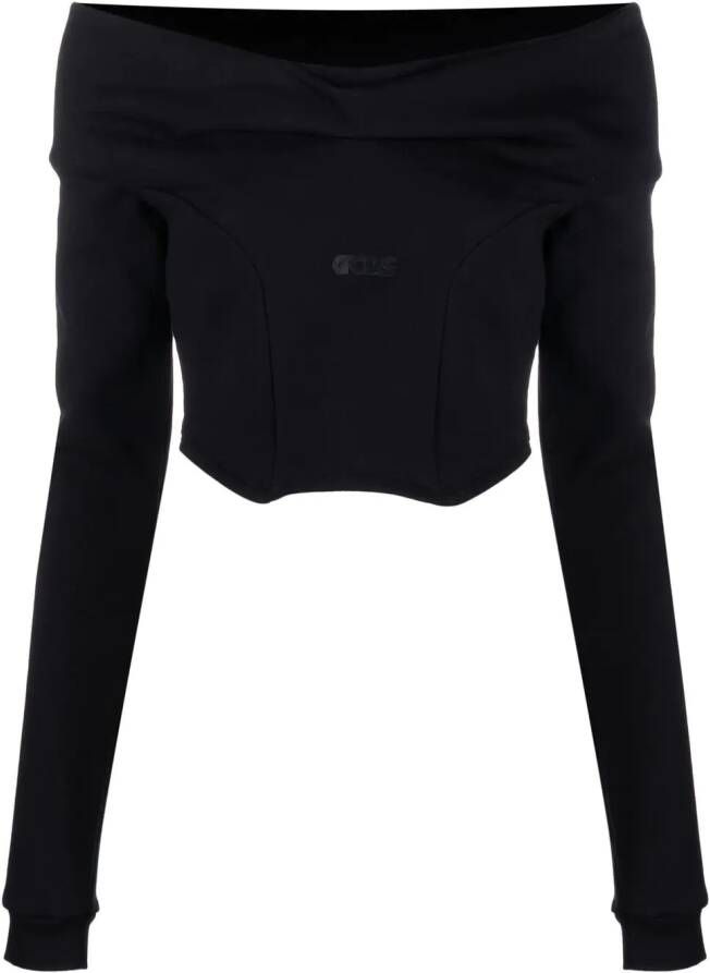 Gcds Off-shoulder sweater Zwart