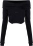 Gcds Off-shoulder sweater Zwart - Thumbnail 1