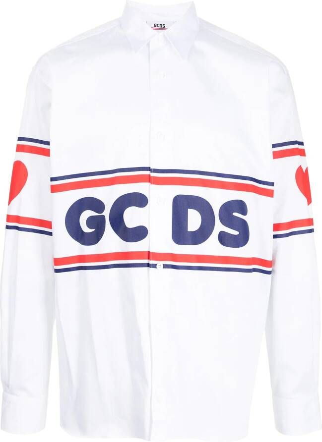 Gcds Overhemd met logoprint Wit