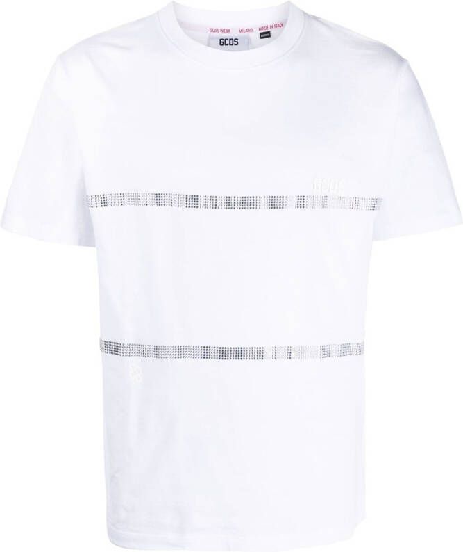 Gcds Overhemd verfraaid met kristallen Wit