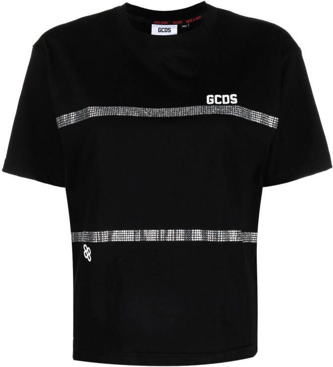 Gcds T-shirt met stras Zwart