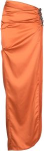 Gcds slit-detail satin maxi skirt Oranje