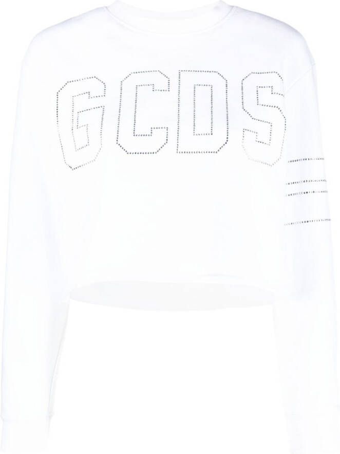 GCDS Sweater met logo van studs Wit
