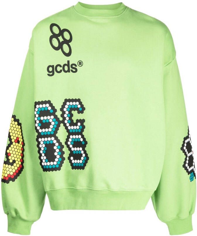 Gcds Sweater met grafische print Groen