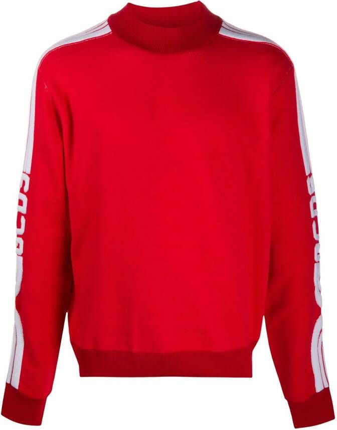 Gcds Sweater met logo op de mouw Rood