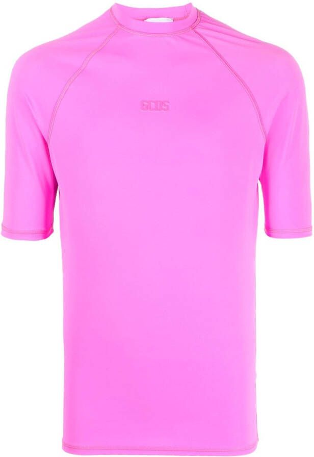 Gcds T-shirt met geborduurd logo Roze