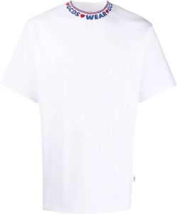 Gcds T-shirt met logo kraag Wit