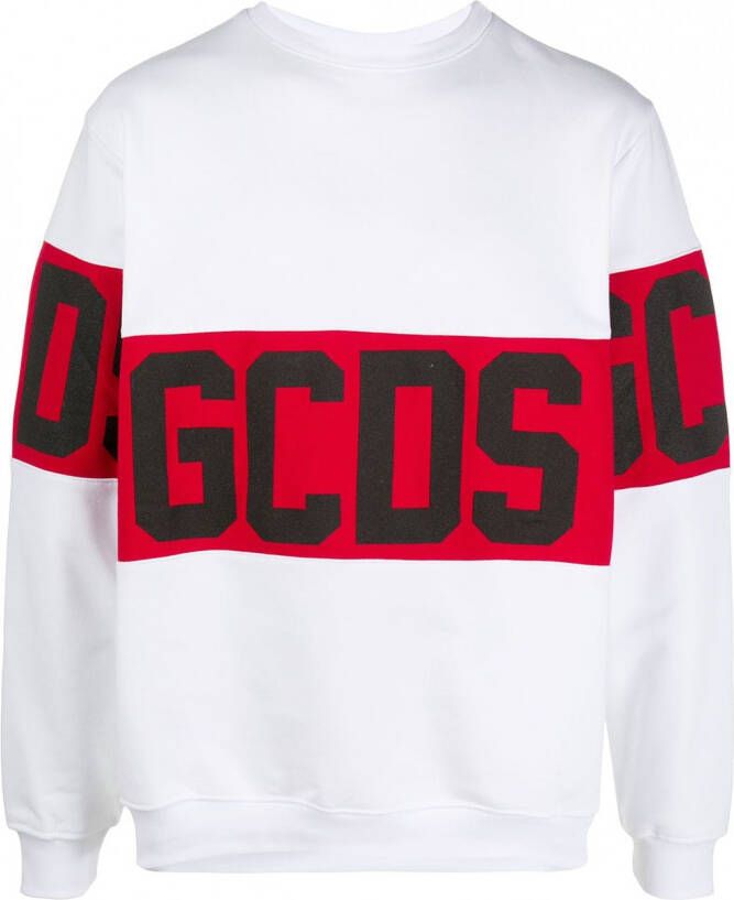 GCDS T-shirt met logoband Wit