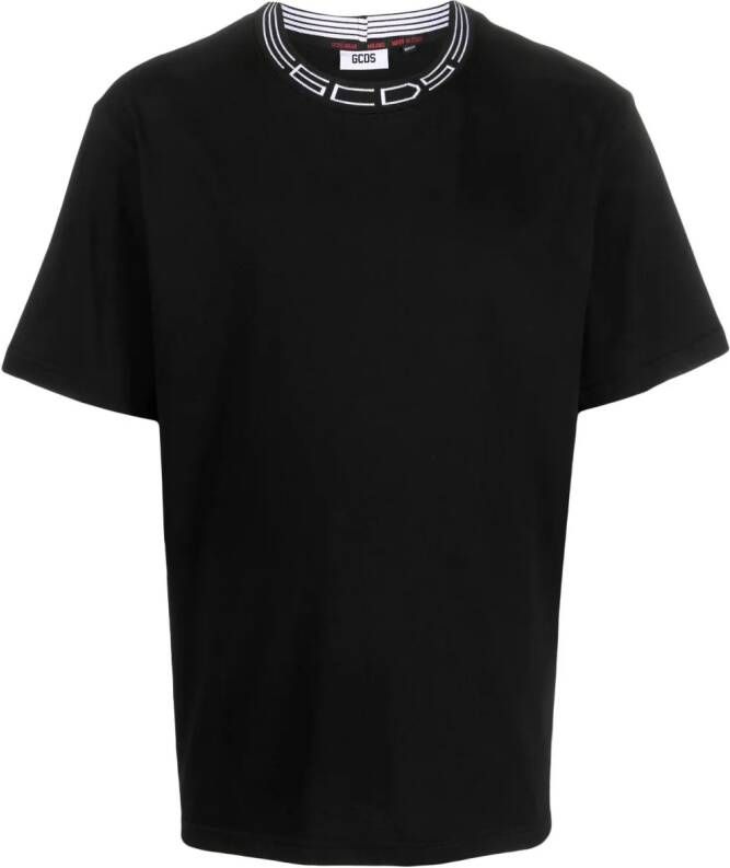 Gcds T-shirt met logohals Zwart