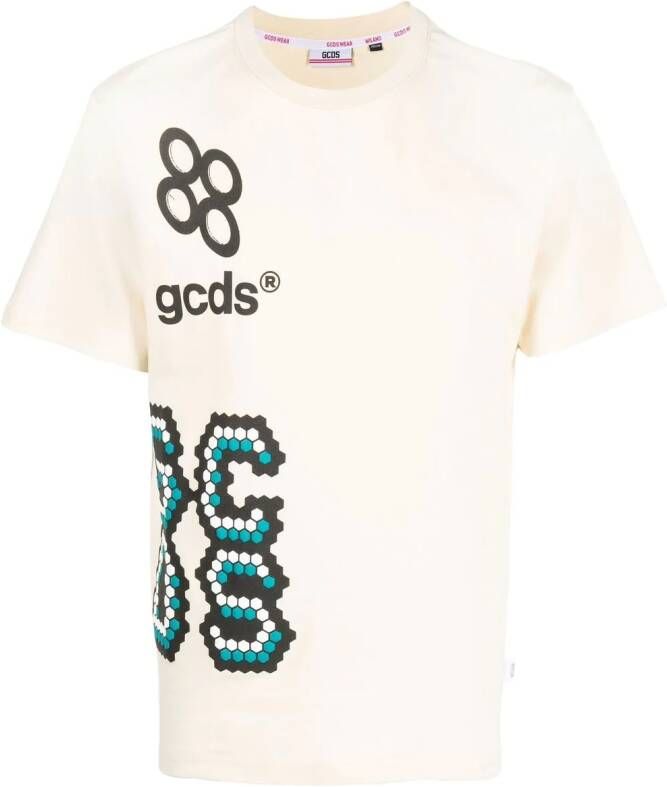 Gcds T-shirt met logoprint Beige