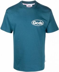 Gcds T-shirt met logoprint Blauw