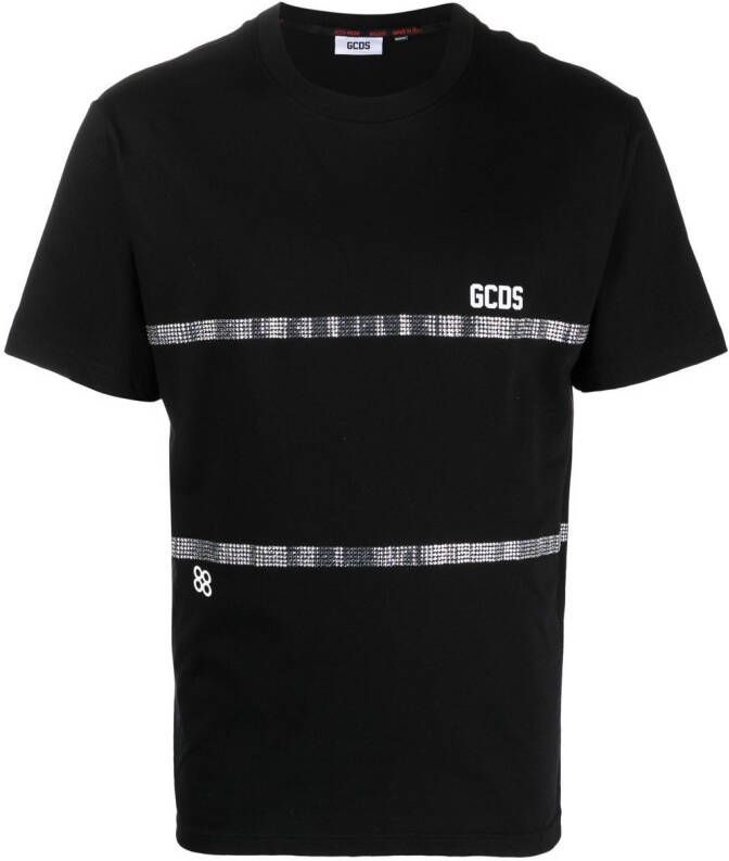 Gcds T-shirt verfraaid met kristallen Zwart
