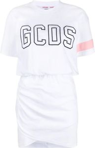 Gcds T-shirtjurk met geborduurd logo Wit