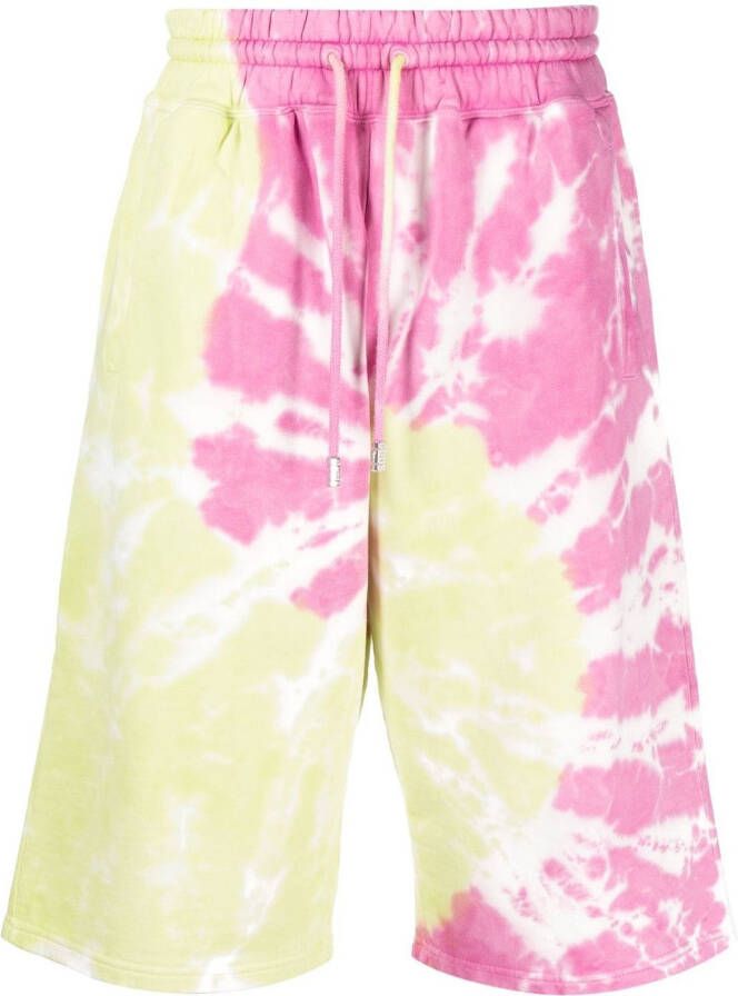 Gcds Bermuda shorts met tie-dye print Roze