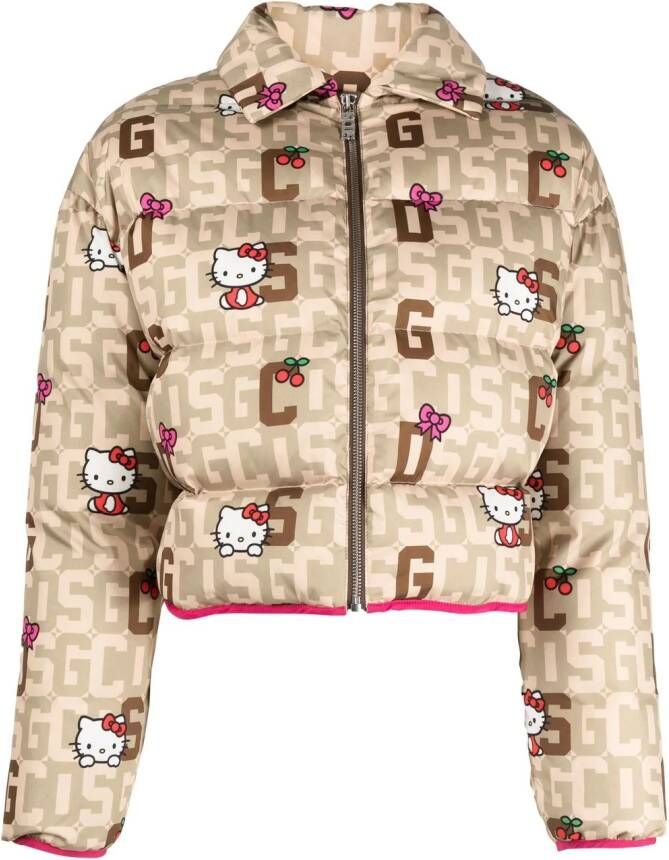 GCDS x Hello Kitty gewatteerd jack Beige