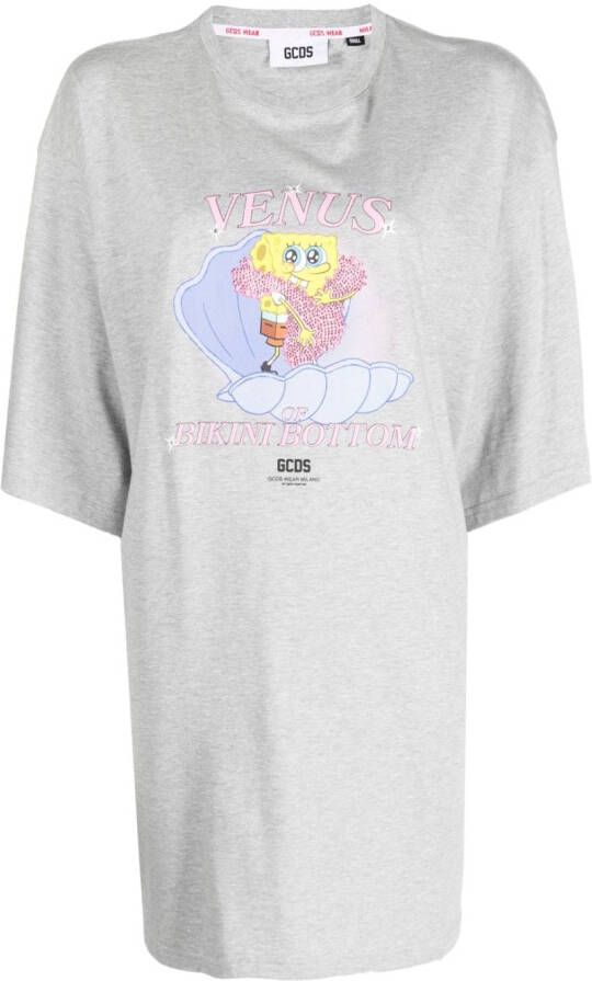Gcds x SpongeBob Venus T-shirtjurk met print Grijs