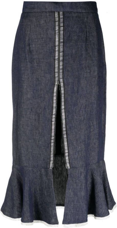 Gemy Maalouf Midi-rok met rits Blauw