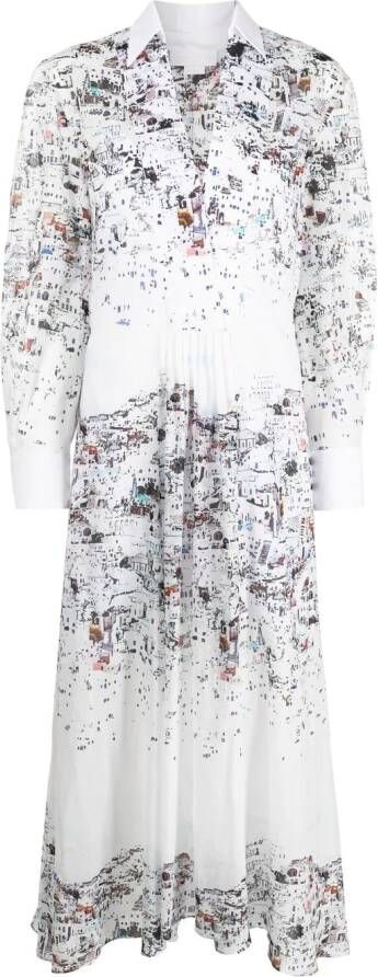 Genny Blousejurk met abstracte print Wit