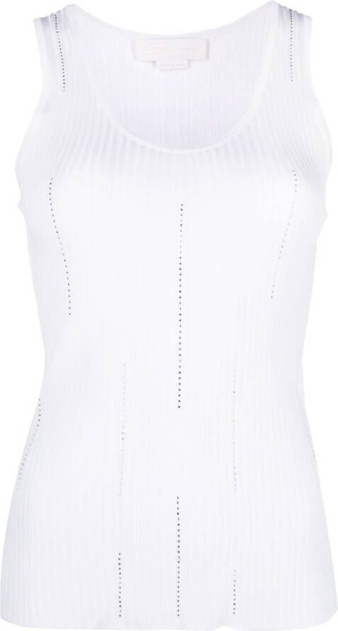 Genny Tanktop verfraaid met kristallen Wit