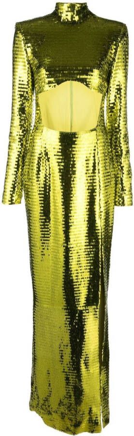 Genny Maxi-jurk met pailletten Groen