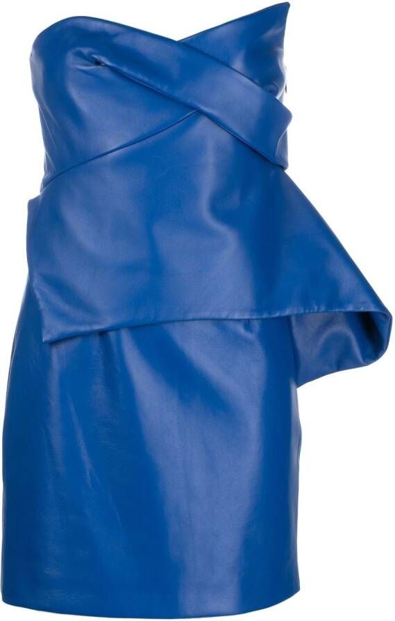 Genny Gedrapeerde mini-jurk Blauw