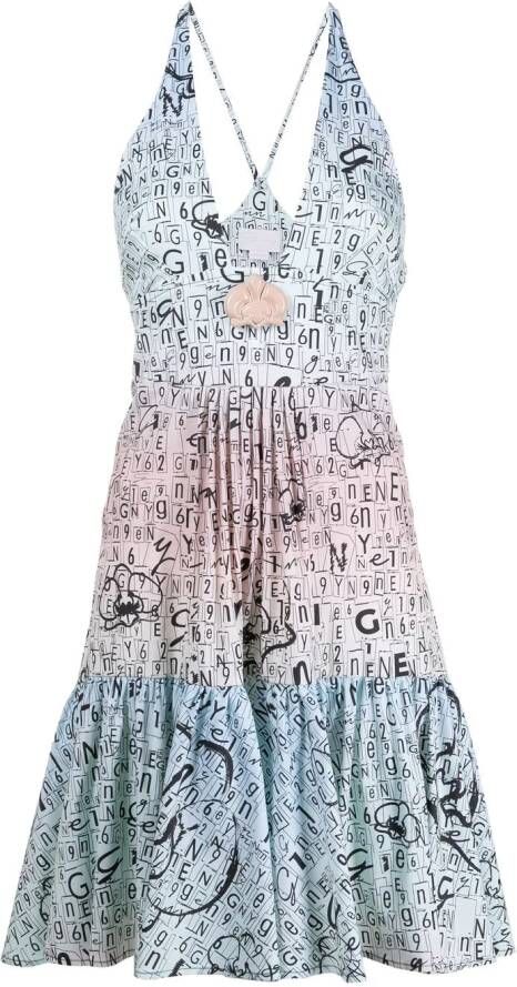 Genny Jurk met watervalhals Blauw