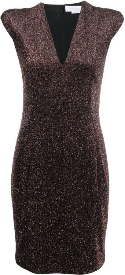 Genny Metallic mini-jurk Bruin