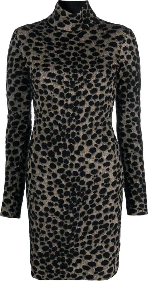 Genny Mini-jurk met luipaardprint Zwart