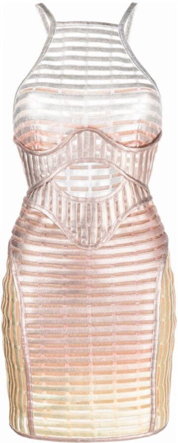Genny Mini-jurk met uitgesneden detail Beige