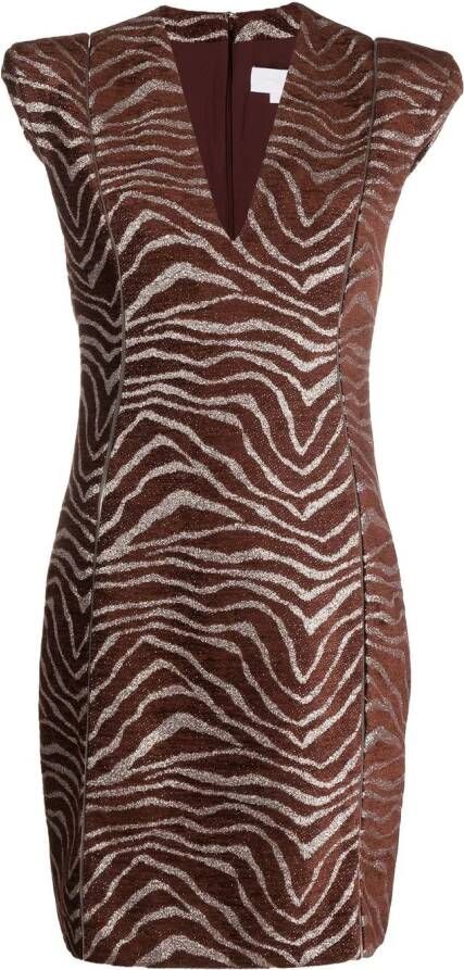 Genny Mini-jurk met zebraprint Bruin