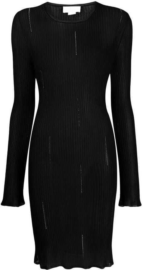 Genny Ribgebreide mini-jurk Zwart