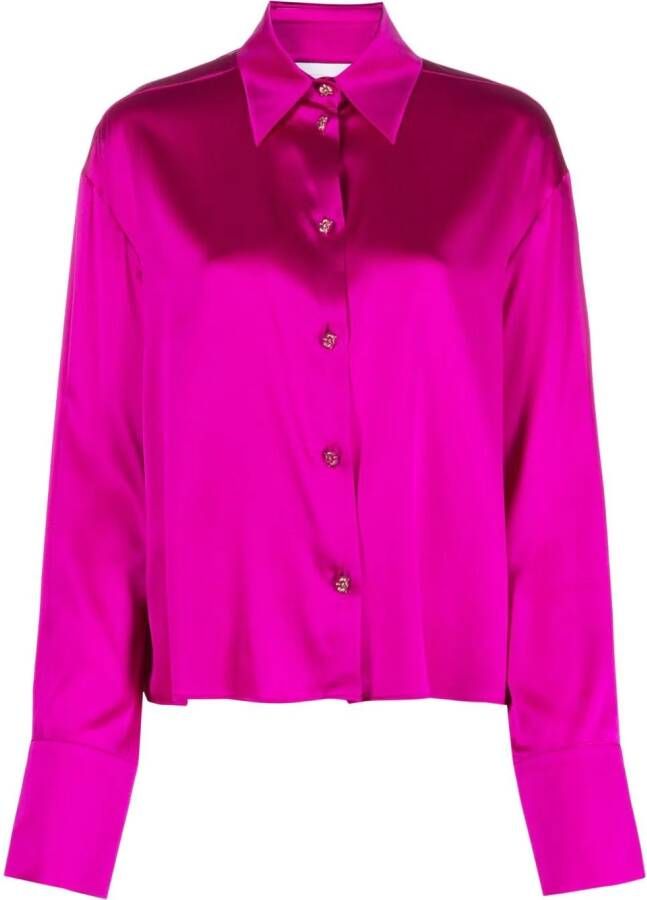 Genny Satijnen blouse Roze