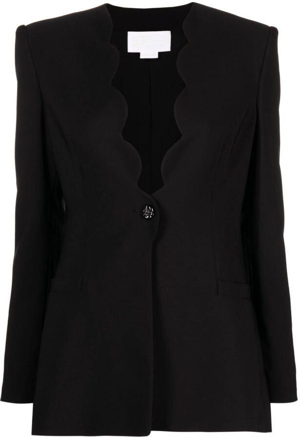 Genny Blazer met enkele rij knopen Zwart