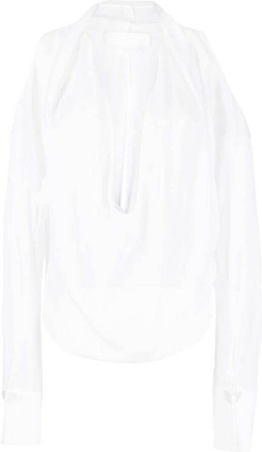 Genny Uitgesneden blouse Wit