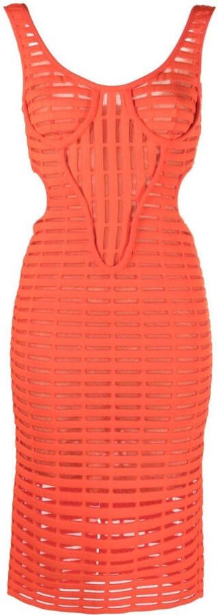 Genny Uitgesneden midi-jurk Oranje