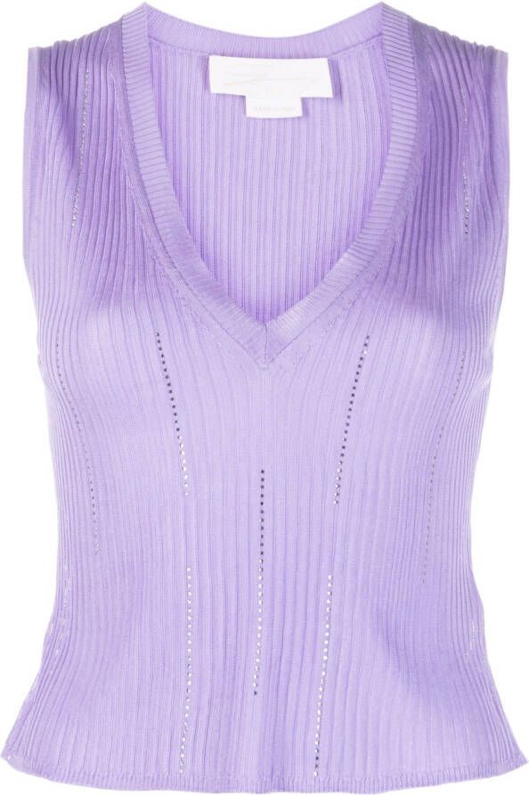Genny Blouse met V-hals Paars
