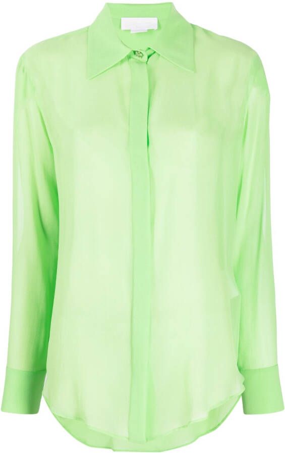 Genny Zijden blouse Groen