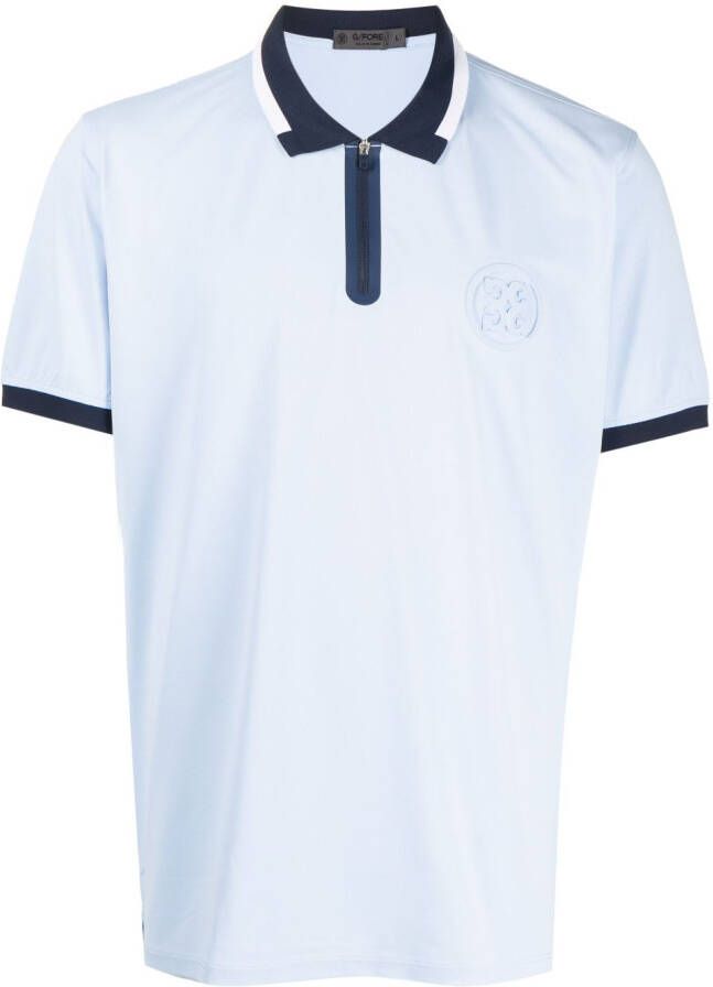 G FORE Poloshirt met logo-reliëf Blauw