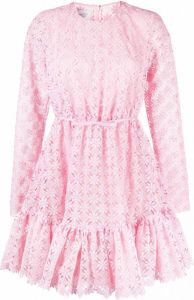 Giambattista Valli Broderie anglaise mini-jurk Roze