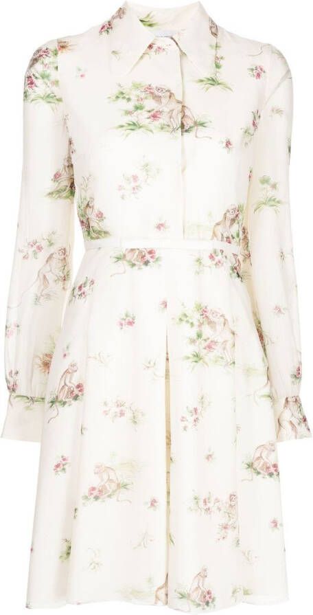 Giambattista Valli Jurk met bloemenprint Wit