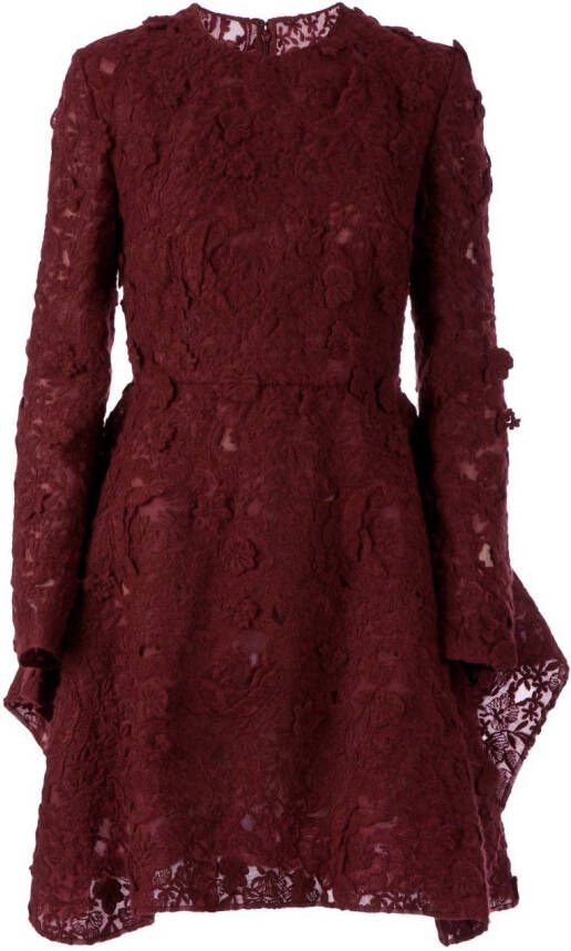 Giambattista Valli lace embroidery dress Rood