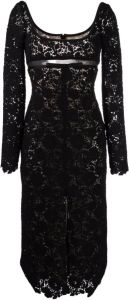 Giambattista Valli Midi-jurk met lange mouwen Zwart